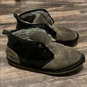 UGG Gray and Black Shearling Boots